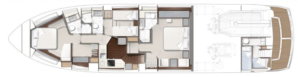 Sunseeker Predator 74 Sportsfly for Sale Brokerage FYS Baleares layout