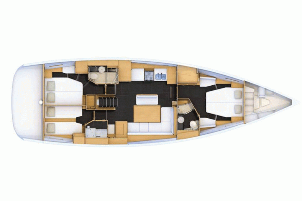Jeanneau Yacht 54 layout for sale