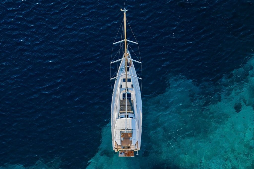 Hanse 588 Hard Top - Drone shot in Greek Waters with