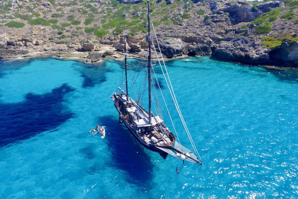 Rafael Verdera sailing yacht for charter Rafael Verdera classic sailing yacht for charter for more than 12 people FYS Mallorca Spain