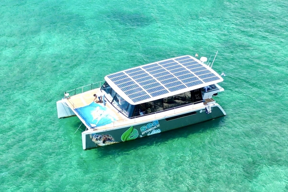 e sea electric solar catamaran for charter FYS Mallorca Palma 12 guests water toys