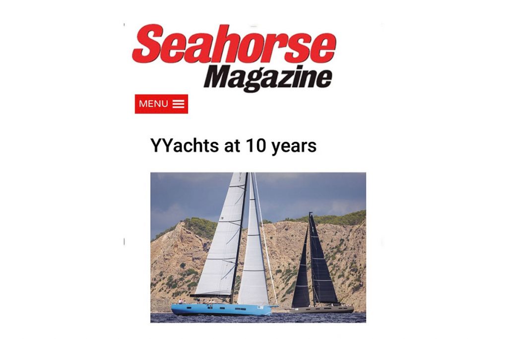 Seahorse Magazine YYachts at 10 Years Sailing Cover of Magazine Title Seahorse Magazine - Article written by Anja Eckart for YYachts